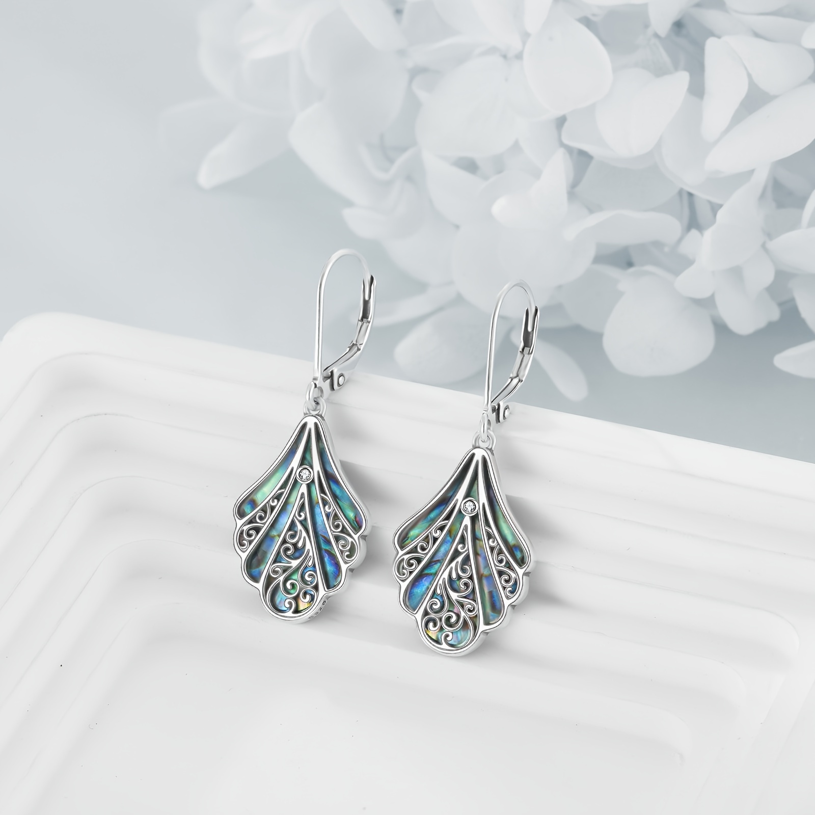 Women's 925 Sterling Silver Abalone Shell Hanging Earrings — Bohemian Style